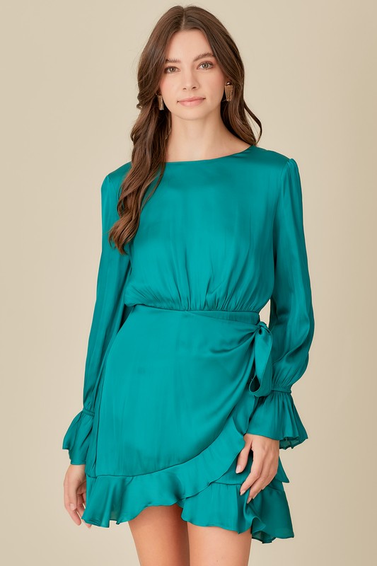 Tie waist 2025 ruffle dress