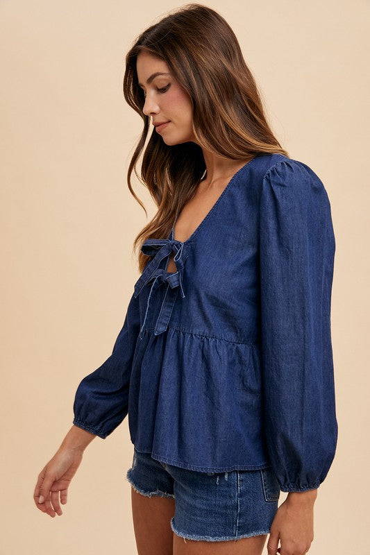 Bow Baby Denim Top