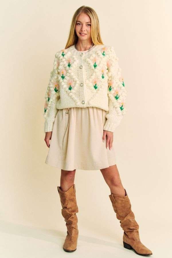 Tulip Embroidered Cardigan