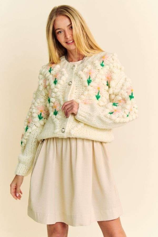 Tulip Embroidered Cardigan