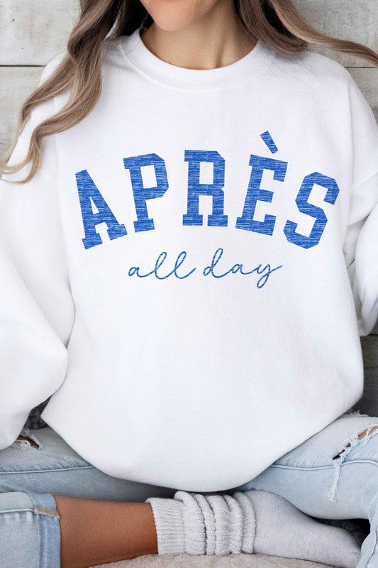 APRES SKI ALL DAY GRAPHIC SWEATSHIRT