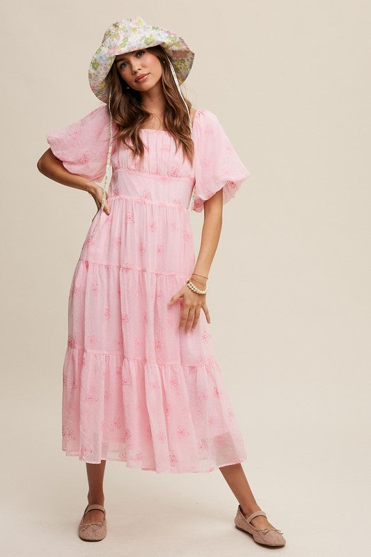 Blooms Embroidered  Maxi Dress