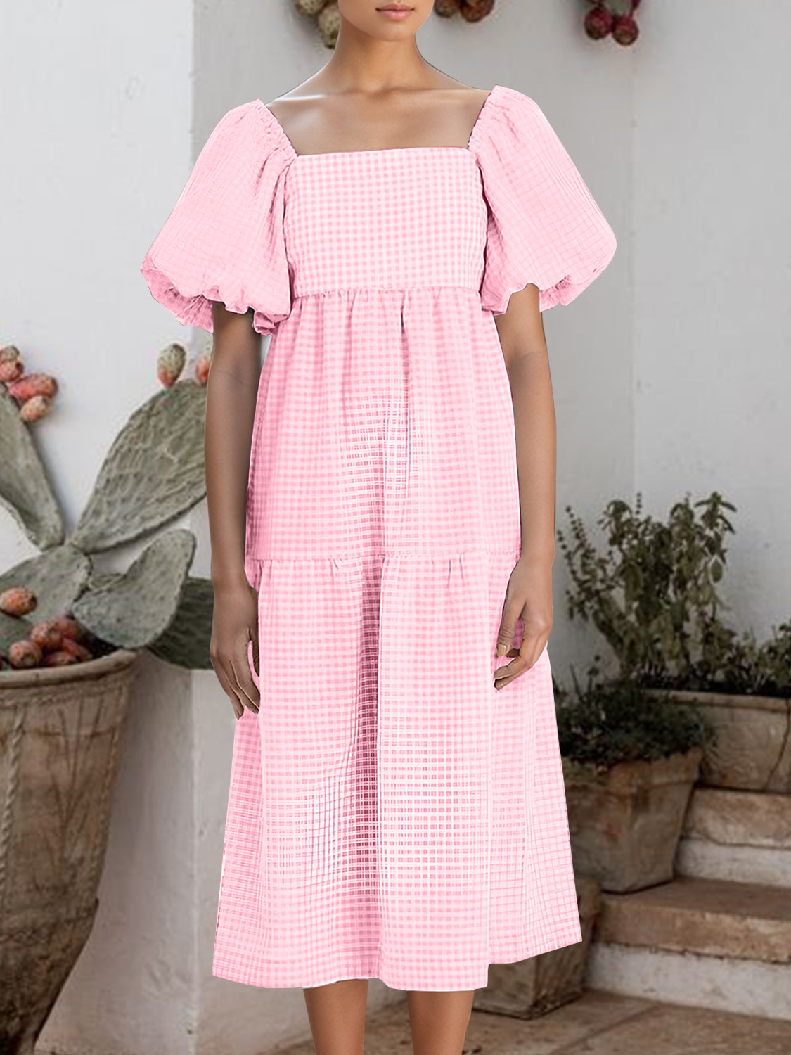 Picnic Puff Sleeve Dress