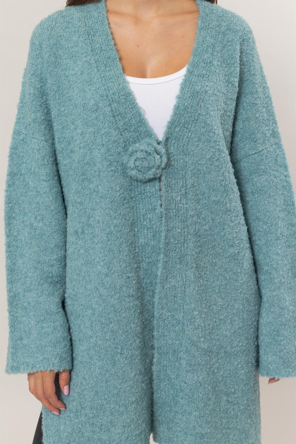 Rosie Lee Longline Slit Sweater Cardigan