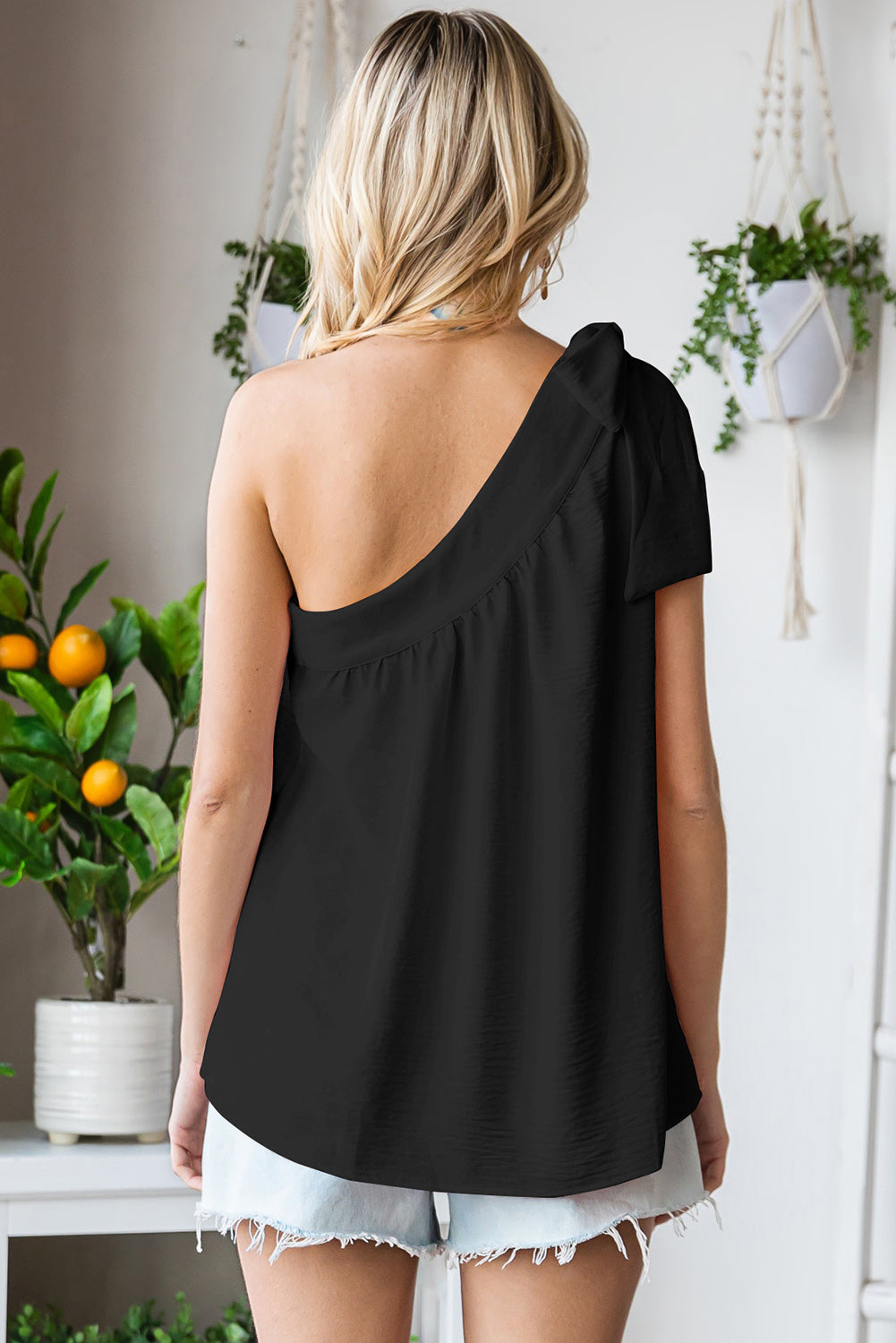 Bow to Bow One-Shoulder Blouse