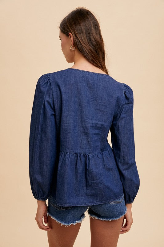 Bow Baby Denim Top