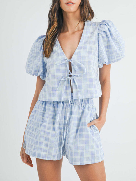 Bow Tie Top and Shorts Set