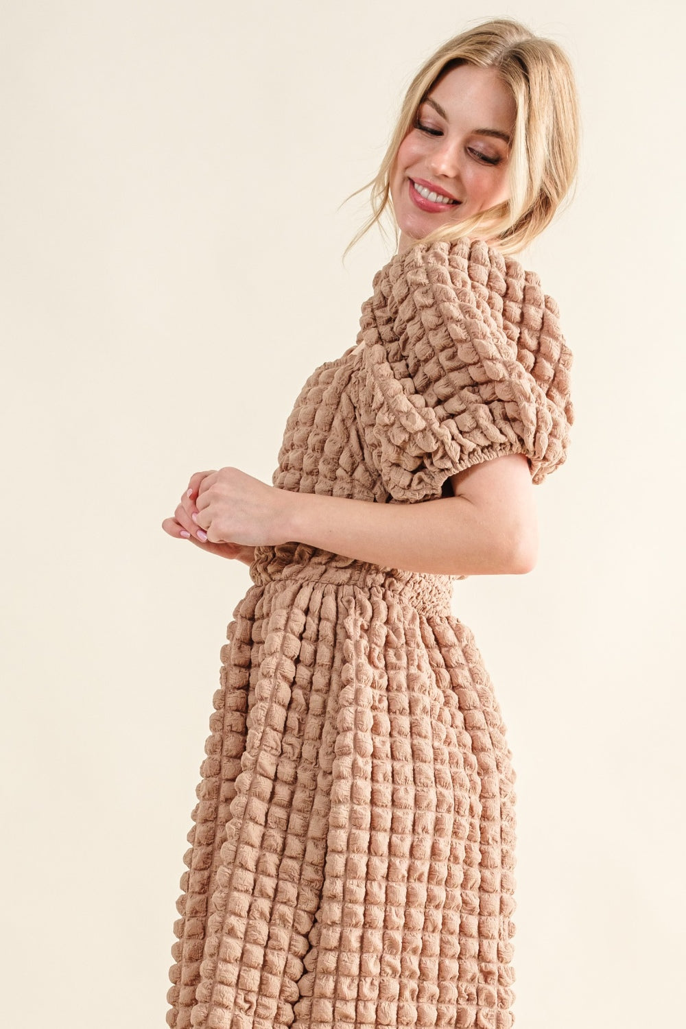 Darling Square Neck Puff Sleeve Dress