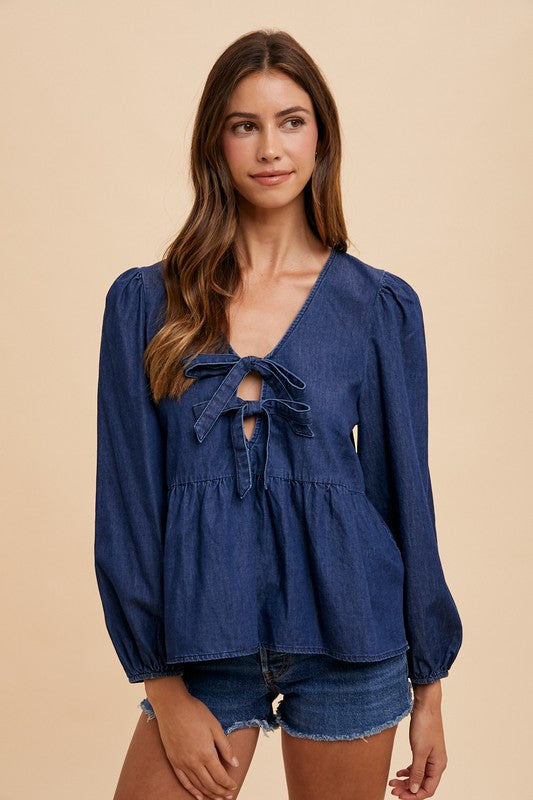 Bow Baby Denim Top